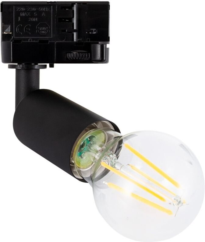 Efectoled - 3-Phasenstromschiene Strahler für E27 Glühbirne Schwarz