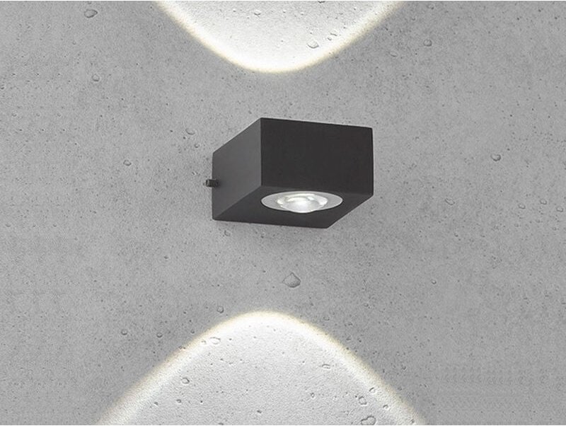 LED Außenwandleuchte HELSINKI Schwarz Up and Down, Breite 8cm