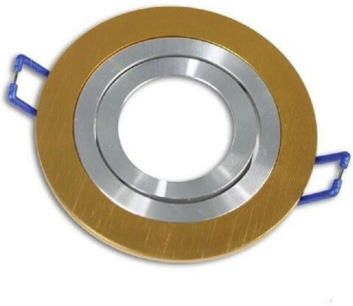 Trade Shop Traesio - Trade Shop - einbaustrahlerhalterung für runde einstellbare STAHLSPOTLIGHT-P2-LAMPENFASSUNG - Gold