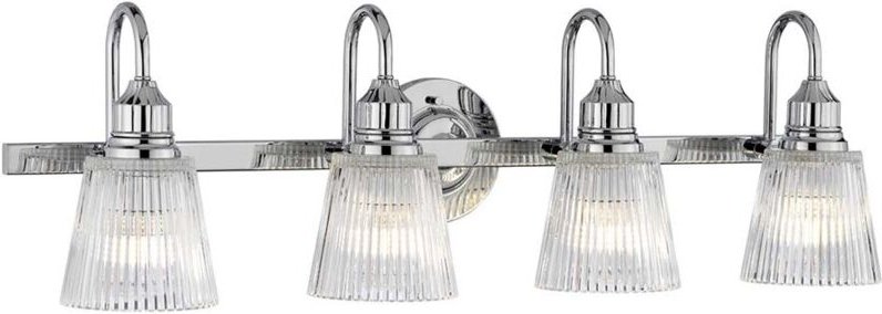 Wandlampe Wandleuchte Bad Feuchtraumlampe chrom Metall 4 flammig Glas led