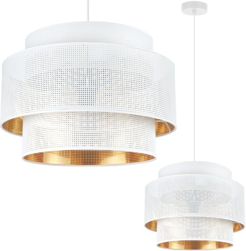 Asti Trio Hängelampe Weiss Gold 45cm Mesh