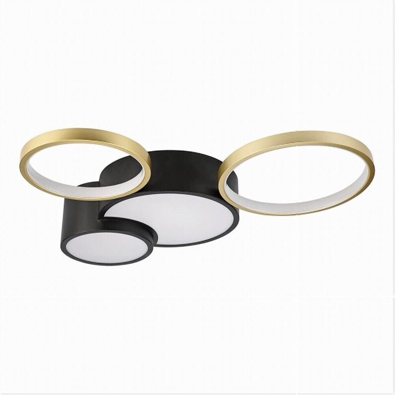 Thumbnail - Trade Shop - LED-DECKENLEUCHTE 36W 4 KREISE GOLD SCHWARZ MODERNE DECKENLEUCHTE LICHT 6500K 70968 -