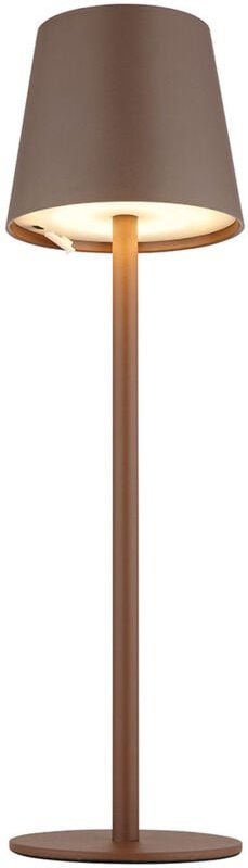 Tischlampe Außenleuchte dimmbar led Tischleuchte Akku usb Gartenleuchte, Metall Kunststoff braun opal, 3W 130Lm warmweiß...