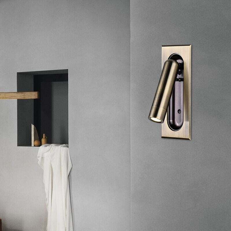 Leselampe mit verdecktem Schalter, Hotelprojekt, Einbauwandleuchte, 3-W-LED-Nachttischlampe, warmes Licht 3000 K A