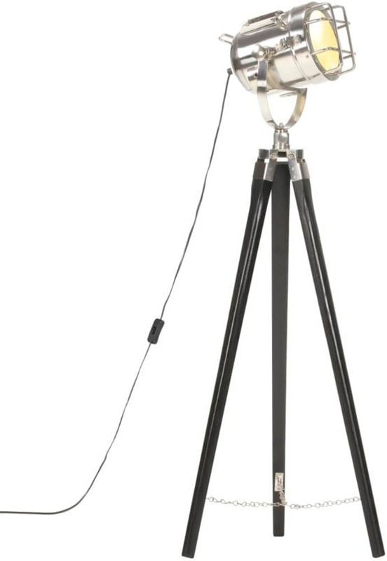 Stativlampe Schwarz Mango Massivholz 97 cm - Vidaxl