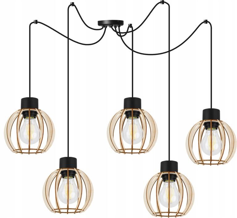 Moderne Led-Deckenhängelampe Aus Holz