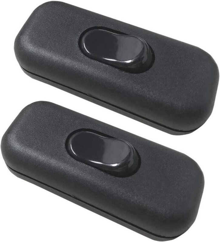 2er-Pack zweipoliger Wippschalter 6A 250V Berührungsschalter Dimmer/Lichtschalter, Schwarz