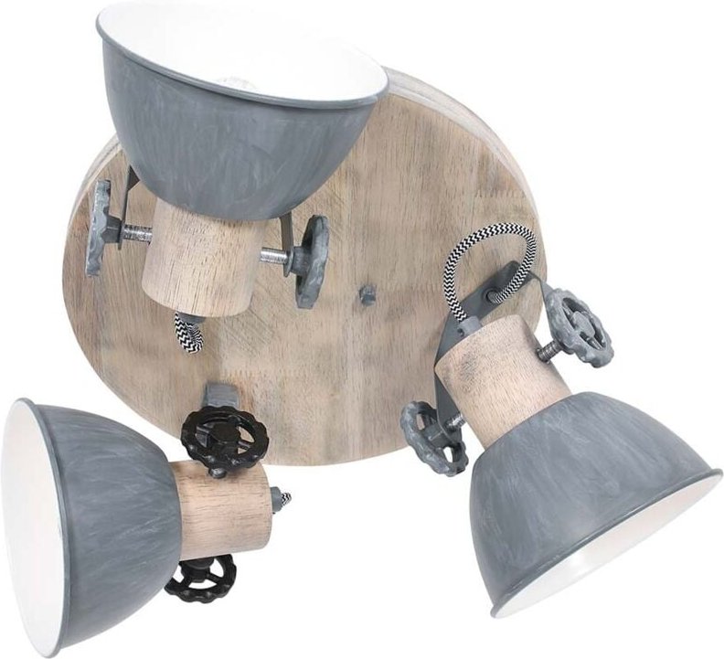 Steinhauer - Mexlite - spot - Gearwood - grau - metall gummibaumholz - ø 38cm