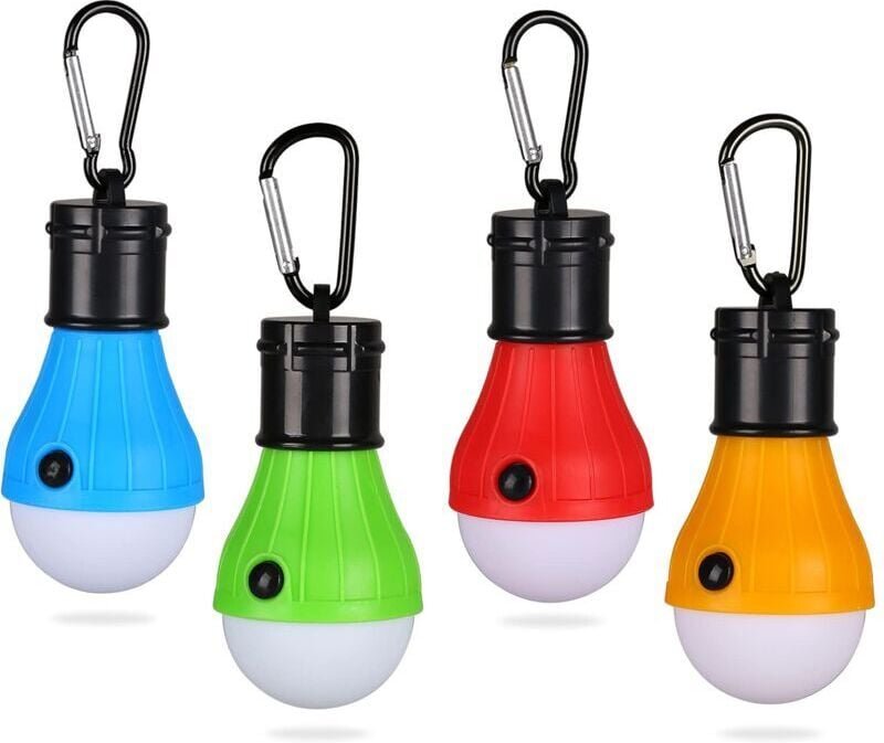 ZVD - Campinglaterne, 4 x LED-Campinglicht, Laterne, Campinglampe, 3 Lampenmodi, wasserdicht, Nachtnotfall, tragbare Tas...