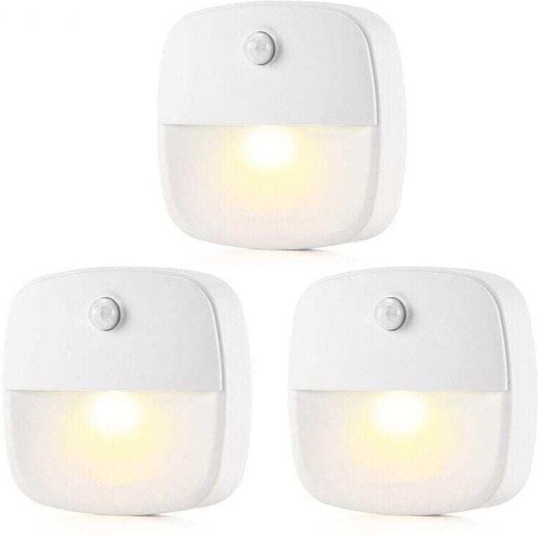 Luce con sensore di movimento per interni, Lampada con rilevatore di movimento a batteria, Luce notturna a LED automatic...
