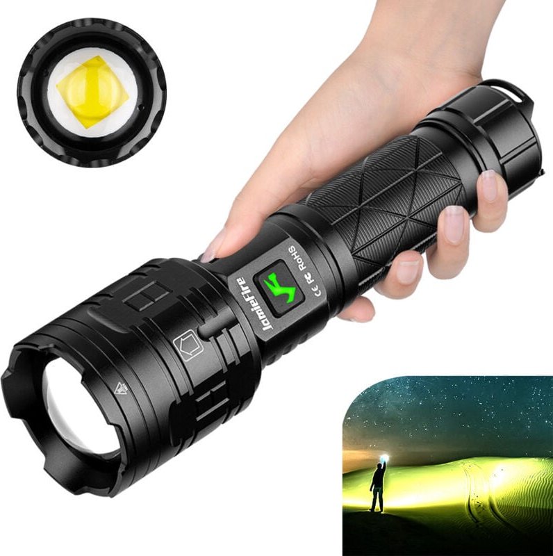 Wiederaufladbare USB-Taschenlampe - Starke LED-Taschenlampe, tragbar für Camping