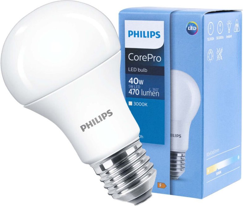 5w corepro led-glÜhbirne 5w big bulb e27 warmes licht 3000&176k core40830