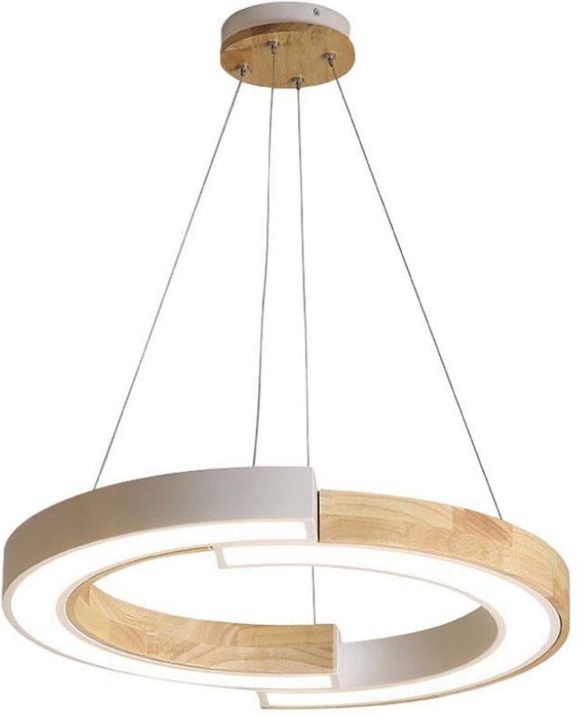 Designer-Deckenleuchten - Designer-Hängelampen - IP20 - Weiß+Holzgehäuse - 32 Watt - 4000 Lumen - 3000K
