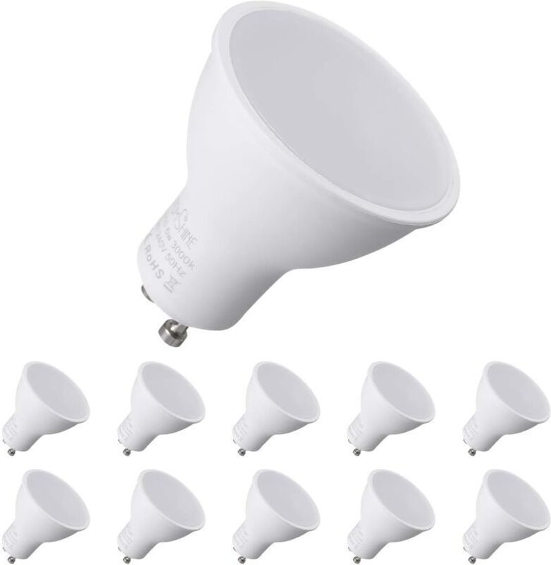 Memkey - GU10-LED-Leuchtmittel, 7 w, entspricht 70 w Halogenbirne, 550 ml, Warmweiß 3000 k, 120° breite Strahlen, Spot-L...