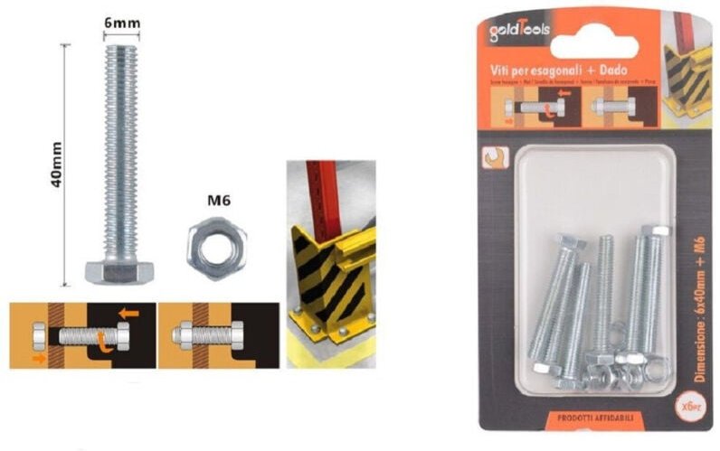 Trade Shop Traesio - Trade Shop - set 6 pz view für externehmen gesundheit 6X40 mm mit daid M6 90917 -