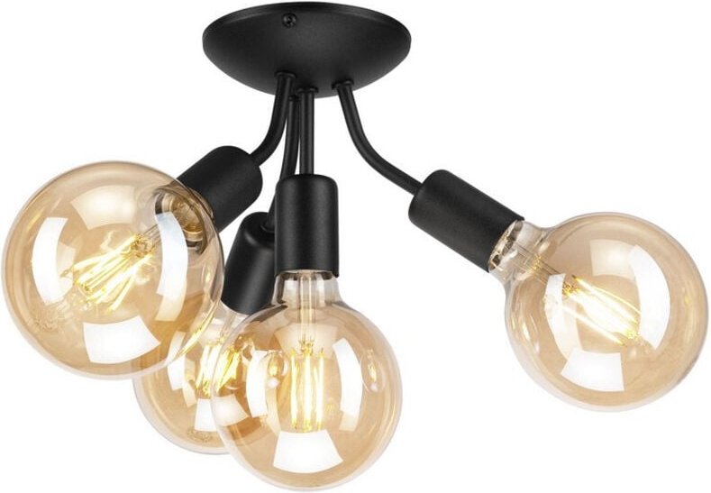 Thumbnail - Lamkur Lighting - Lamkur Viggo Halbbündige Deckenleuchte mit mehreren Armen Schwarz, 4x E27