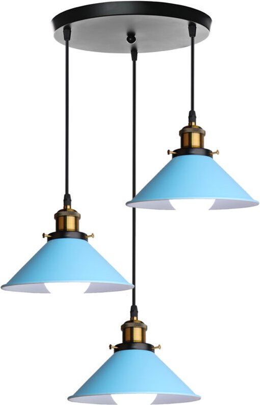 3 flammige Pendelleuchte Vintage Industrial Metall Hängelampe E27 Höhenverstellbar für Esszimmer Küche Restaurant Cafét ...