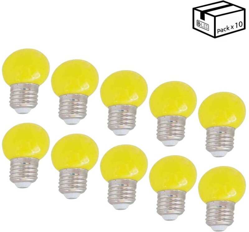 Packung mit 10 E27 1W LED-Glühbirnen 1 Farbe