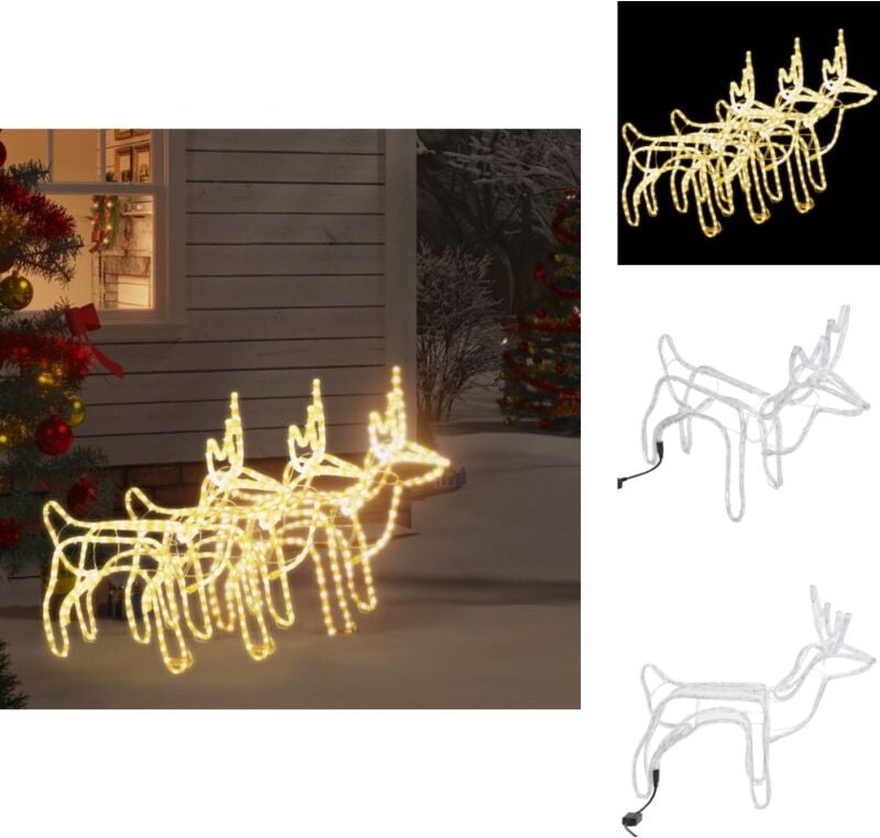 Weihnachtsbeleuchtung - Living Rentier-Silhouetten 3 Stk. Warmweiß 60x30x60 cm