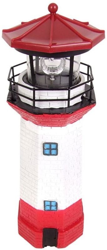 Buri - Solar-Leuchtturm 27,5cm mit rotierendem led Licht Gartenleuchte Terrassendeko