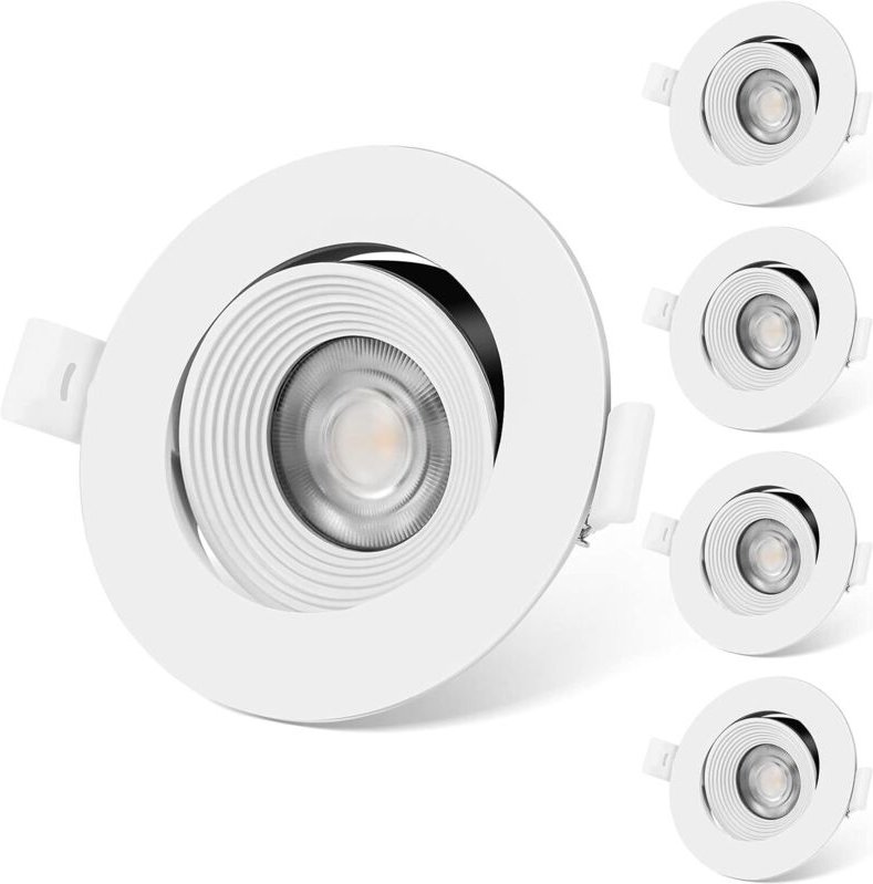 UKawhi Flache LED-Einbaustrahler 6W 5er Set Weiß