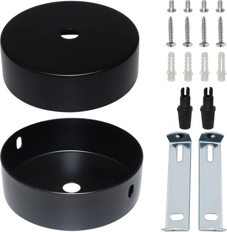 Ersandy - Deckenbaldachin, 800 x 30 mm, schwarze Deckenrosette, Filterabdeckung für Kronleuchter mit Montagezubehör, gee...