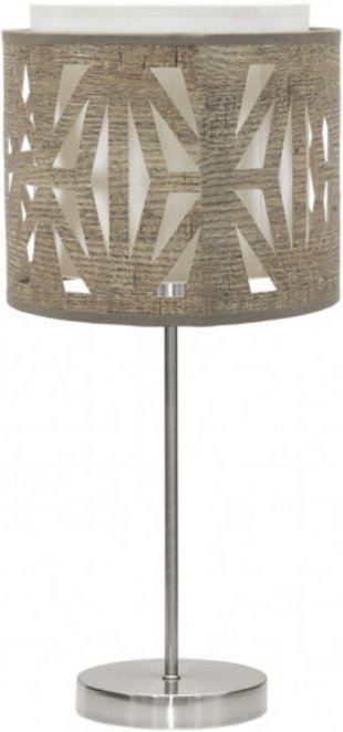 Tischleuchte katerina 1xe14 nickel/holz grau 42x17x17 cm