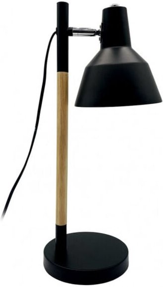 Verstellbare und schwenkbare 350º verstellbare Schreibtischlampe basil 1xe14 schwarz/buche 50x17x23 cm