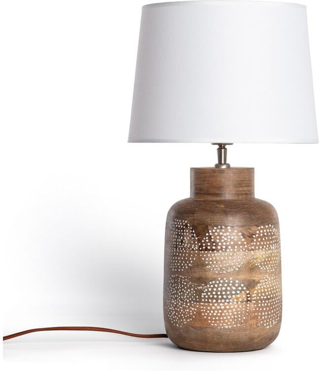 Tischlampe Holz Akash ILUZZIA Weiß