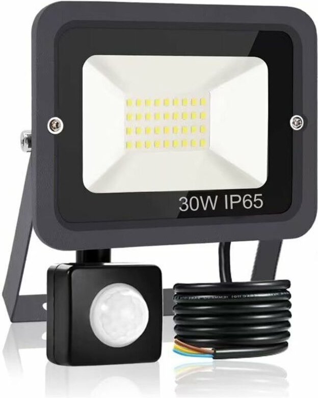 Nazalus-Hot Sale-30W LED Flutlicht Außen Bewegungsmelder, 3000LM Außenbeleuchtung Strahler mit Sensor 3000K Warmweiß LED...