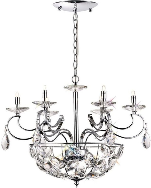 Inspired Diyas - Galilea - Deckenanhänger 6 + 3 Light G9 Chrom poliert, Kristall