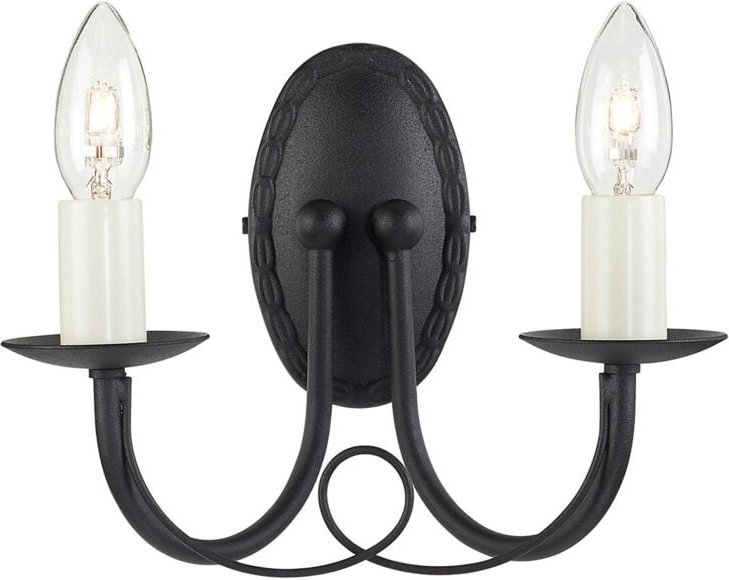Minster - 2 Light Indoor Candle Wandleuchte Schwarz, E14 - Elstead