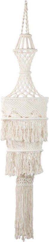 Weiße Baumwoll-Metall-Deckenleuchte 40x40x180 cm