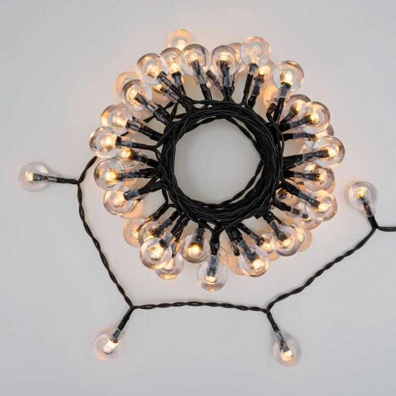 Solarlichterkette 50 transparente Kugeln 20 mm 600x300x240