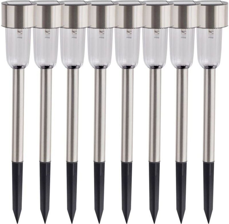 Buri - 8x Solar led Gartenleuchten Solarlampe Gartenlampe Gehwegleuchte Solarleuchte