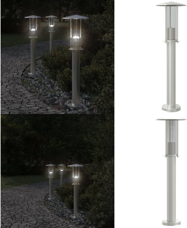 Wegeleuchte Silbern 60 cm Edelstahl - Wegeleuchte - Edelstahl - Außenstehleuchte - Gartenlampe - LED-Lampe - Home & Livi...
