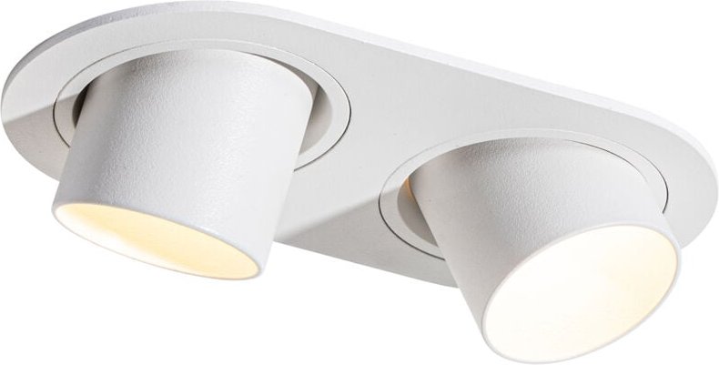 Runder Einbau-Strahler weiß GU10 35mm schwenkbar 2-flammig - Installa