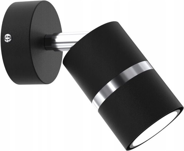 JOKEYS 1xGU10 Wandleuchte, Schwarzchrom, verstellbares Rohr