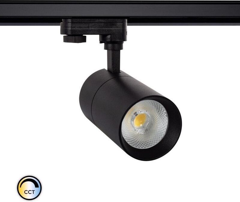 Efectoled - 3-Phasenstromschiene LED-Strahler 30W Dimmbar cct Wählbar Mallet Weiß