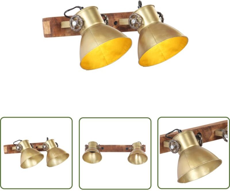 The Living Store Wandlampe Industriestil Messing 45x25 cm E27 - Industrielampen - Wandleuchte - Messinglampe - Vintagela...