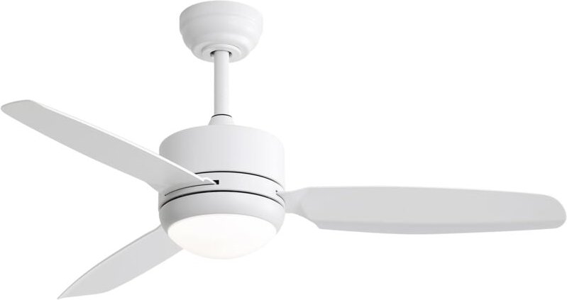 116,8 cm Deckenventilator mit Beleuchtung 3 ABS-Flügel 6 Geschwindigkeiten Fernbedienung Gleichstrommotor Weiß