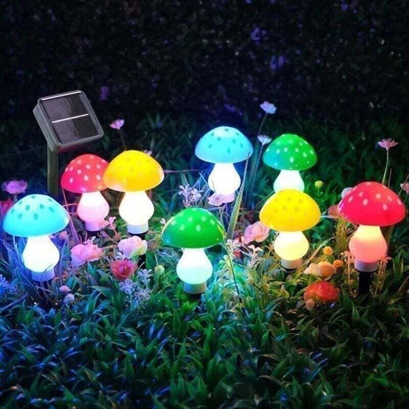 Solarbetriebene LED-Lichterkette in Pilzform für den Außenbereich, 8 LEDs, 4 m, wasserdicht, dekorativ, für Garten, Balk...