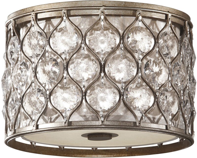 Thumbnail - Elstead - Lucia - 2 Light Flush Deckenleuchte brüniertes Silber, E27