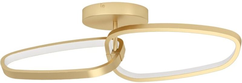 EGLO LED Deckenleuchte Lodosa, dimmbare Deckenlampe, Wohnzimmerlampe aus Metall und Kunststoff in Messing und weiß, Deck...