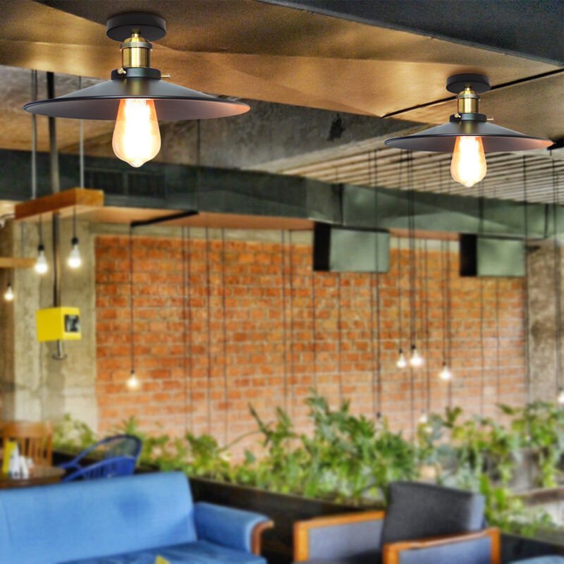 Vintage Regenschirm Deckenleuchte Industrielle Deckenlampe E27 Eisen Copperhead Lampenschirm für Esszimme Bar Esszimmer ...