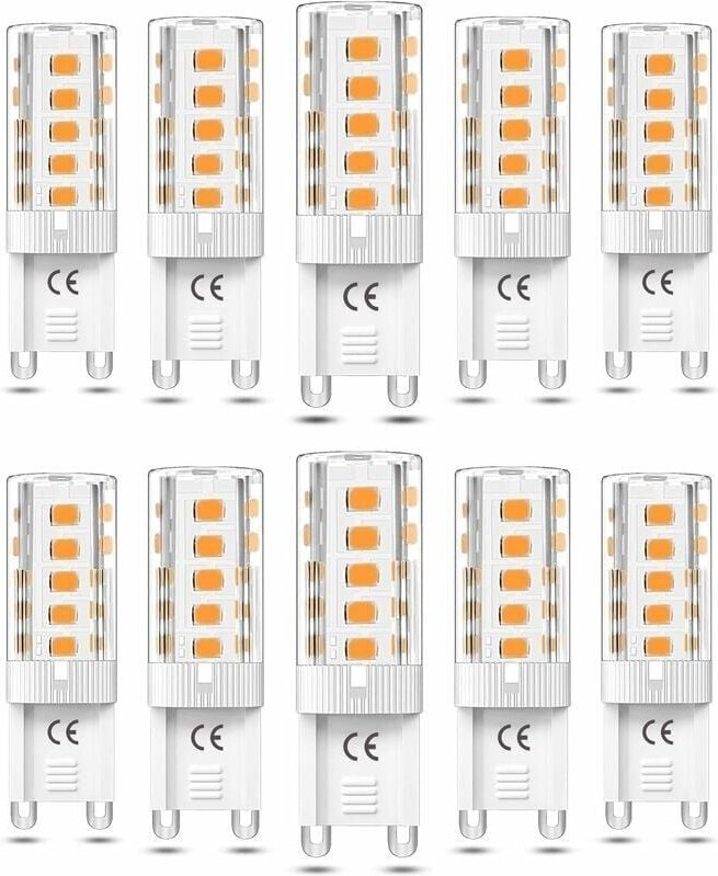 10 Stück G9 LED-Glühbirne, nicht dimmbar, 5 W, Warmweiß 3000 K, G9 LED-Lampen, entspricht 50 W Halogen, AC110/220 V [Ene...