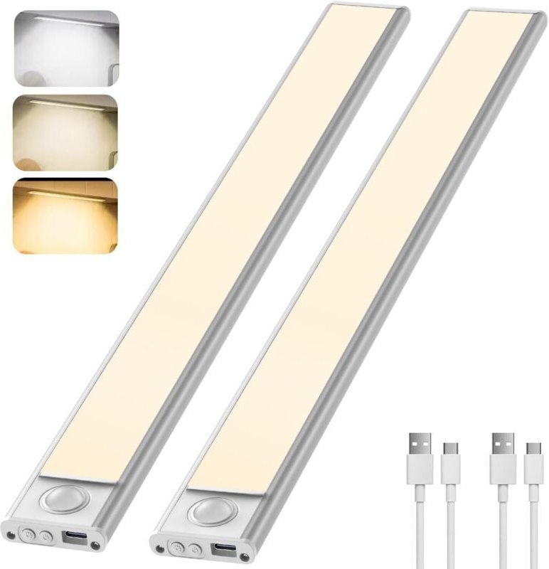 30 cm lange LED-Schrankleuchte mit Bewegungsmelder für den Innenbereich, kabellose LED-Küchenleuchte, 6000 K Schrankbele...