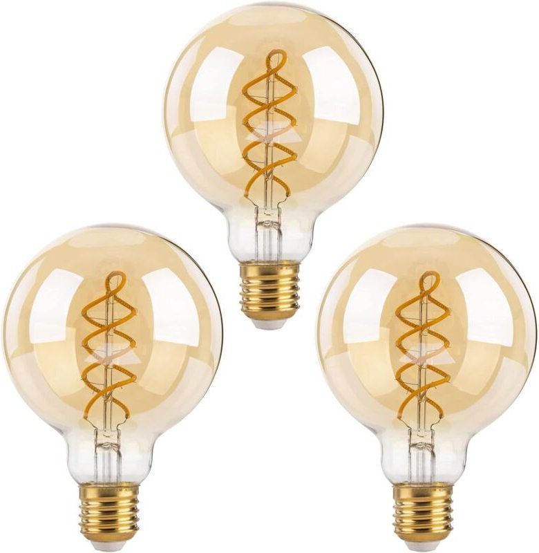 Aougo - Dimmbare Edison-LED-Lampen E27, G80 Vintage-LED-Spiralfilament-dekorative Glühbirne, 4 w (entspricht 40 w), Warm...