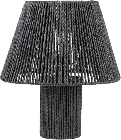 Lampe mit Lampenschirm aus schwarzem Seil, 22 x 22 x 36 cm
