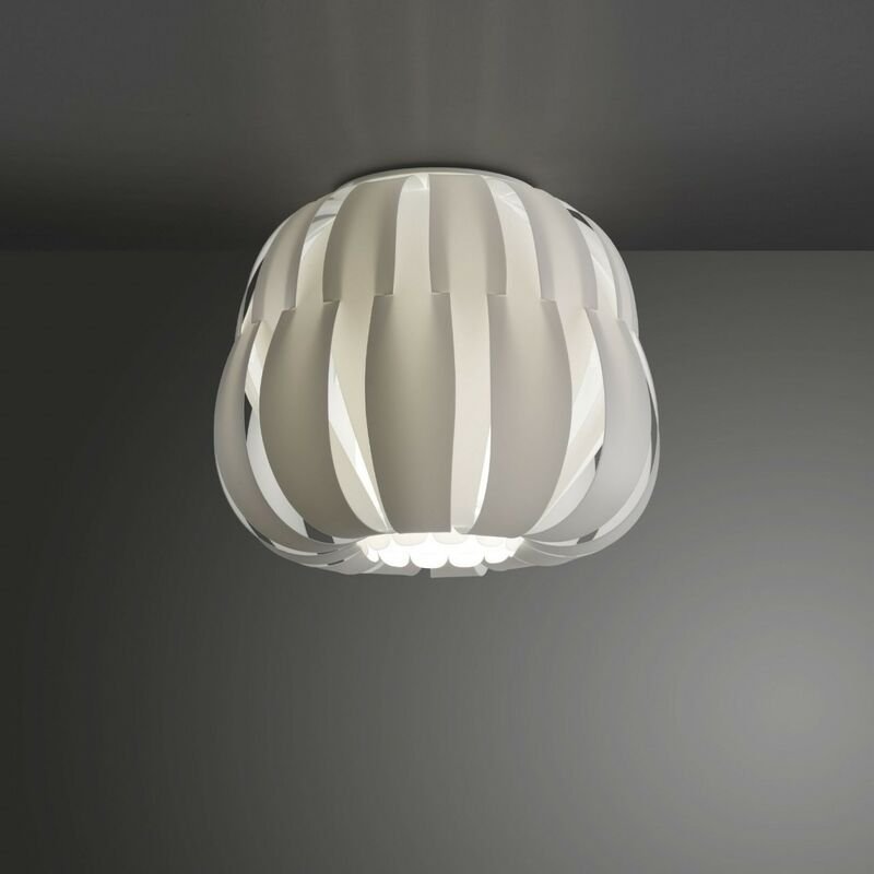 Linea Zero - Weiße Deckenleuchte Cm. 19 x 17 Uhr